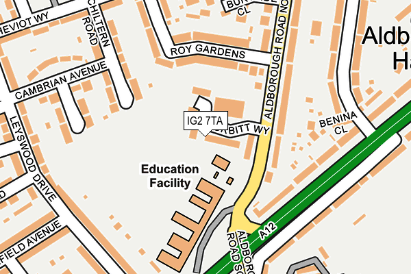 IG2 7TA map - OS OpenMap – Local (Ordnance Survey)