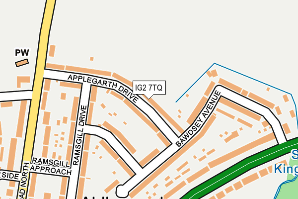 IG2 7TQ map - OS OpenMap – Local (Ordnance Survey)