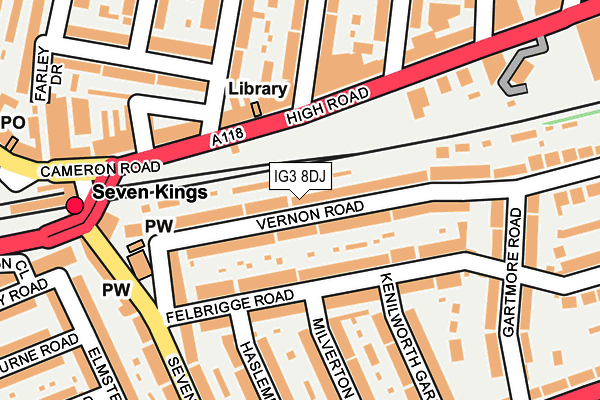 IG3 8DJ map - OS OpenMap – Local (Ordnance Survey)