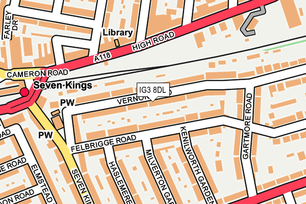IG3 8DL map - OS OpenMap – Local (Ordnance Survey)
