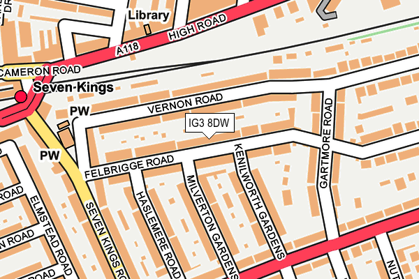 IG3 8DW map - OS OpenMap – Local (Ordnance Survey)