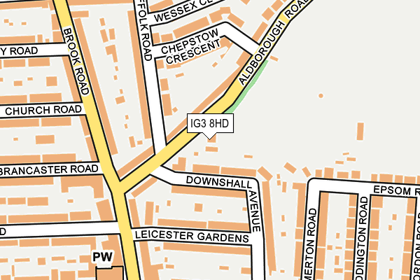 IG3 8HD map - OS OpenMap – Local (Ordnance Survey)