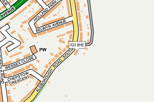 IG3 8HE map - OS OpenMap – Local (Ordnance Survey)