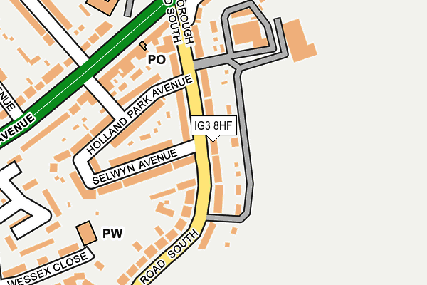 IG3 8HF map - OS OpenMap – Local (Ordnance Survey)