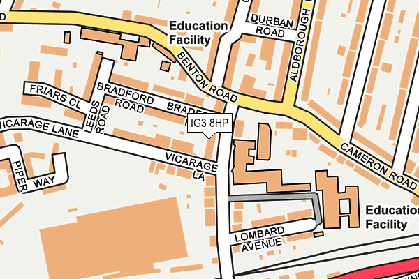 IG3 8HP map - OS OpenMap – Local (Ordnance Survey)
