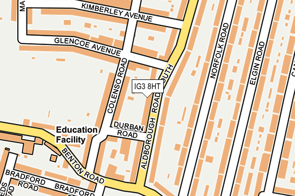 IG3 8HT map - OS OpenMap – Local (Ordnance Survey)