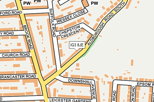 IG3 8JE map - OS OpenMap – Local (Ordnance Survey)
