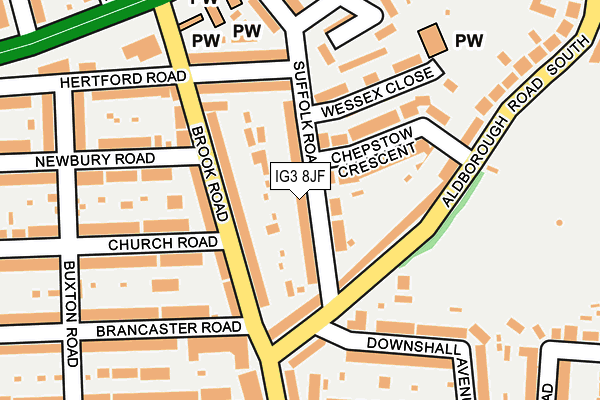 IG3 8JF map - OS OpenMap – Local (Ordnance Survey)