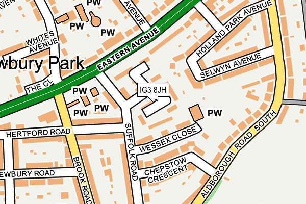 IG3 8JH map - OS OpenMap – Local (Ordnance Survey)