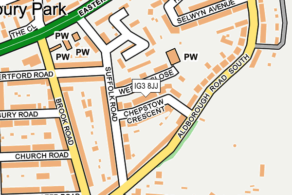 IG3 8JJ map - OS OpenMap – Local (Ordnance Survey)