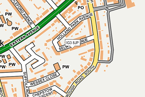 IG3 8JP map - OS OpenMap – Local (Ordnance Survey)
