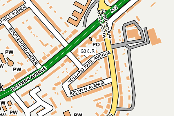 IG3 8JR map - OS OpenMap – Local (Ordnance Survey)