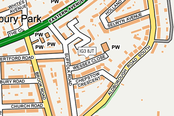 IG3 8JT map - OS OpenMap – Local (Ordnance Survey)