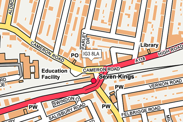 IG3 8LA map - OS OpenMap – Local (Ordnance Survey)