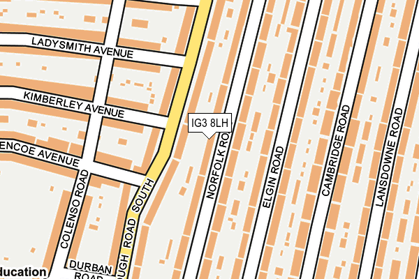 IG3 8LH map - OS OpenMap – Local (Ordnance Survey)