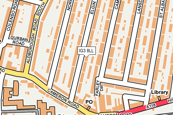 IG3 8LL map - OS OpenMap – Local (Ordnance Survey)