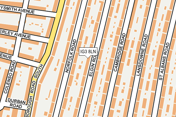 IG3 8LN map - OS OpenMap – Local (Ordnance Survey)