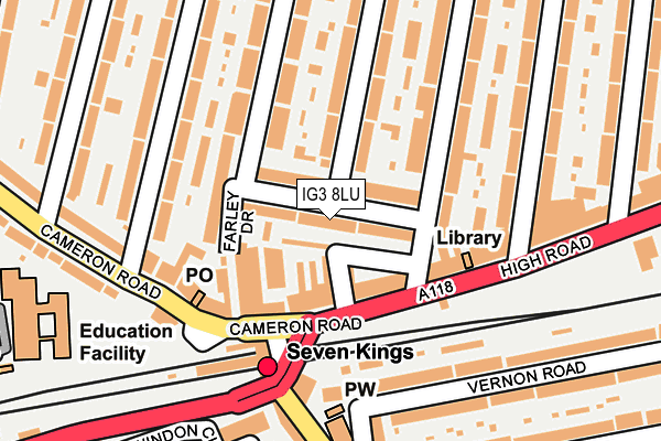 IG3 8LU map - OS OpenMap – Local (Ordnance Survey)