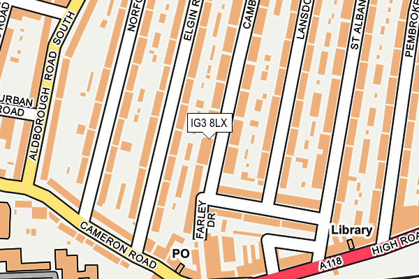 IG3 8LX map - OS OpenMap – Local (Ordnance Survey)