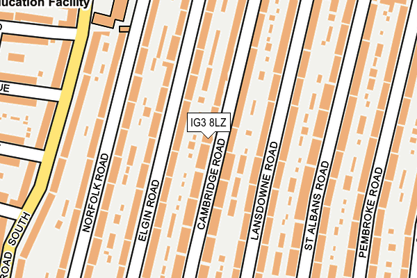 IG3 8LZ map - OS OpenMap – Local (Ordnance Survey)