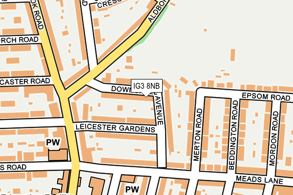 IG3 8NB map - OS OpenMap – Local (Ordnance Survey)