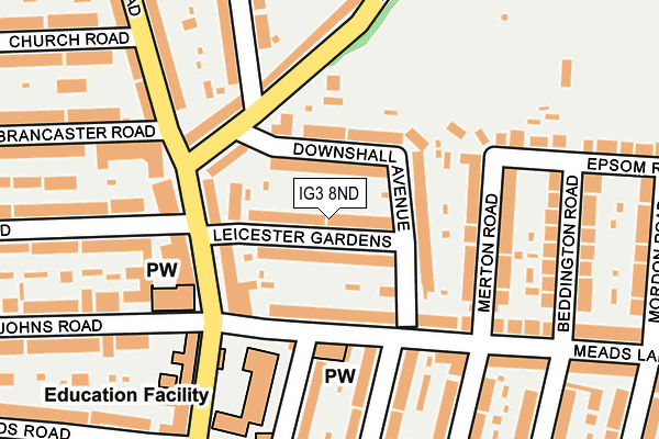 IG3 8ND map - OS OpenMap – Local (Ordnance Survey)