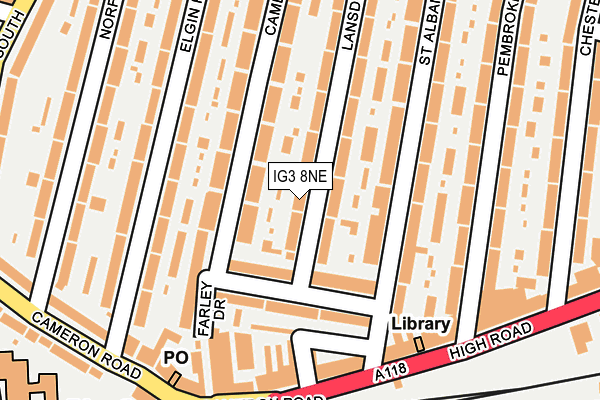 IG3 8NE map - OS OpenMap – Local (Ordnance Survey)