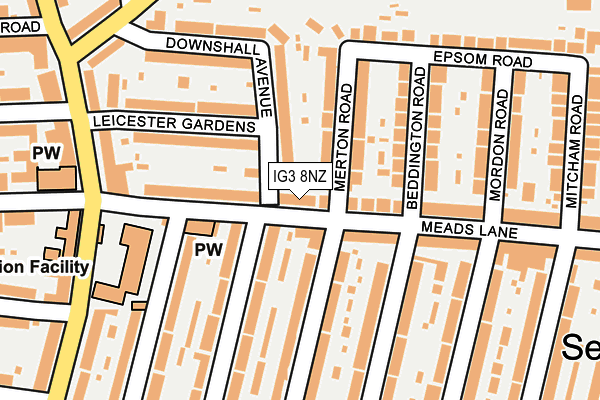 IG3 8NZ map - OS OpenMap – Local (Ordnance Survey)