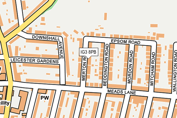 IG3 8PB map - OS OpenMap – Local (Ordnance Survey)