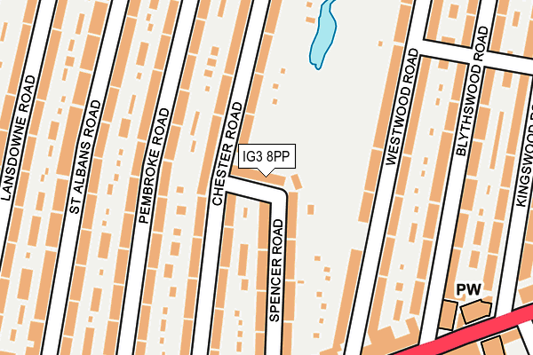 IG3 8PP map - OS OpenMap – Local (Ordnance Survey)