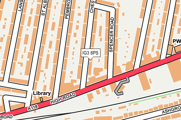 IG3 8PS map - OS OpenMap – Local (Ordnance Survey)