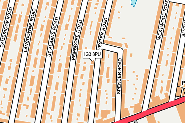 IG3 8PU map - OS OpenMap – Local (Ordnance Survey)