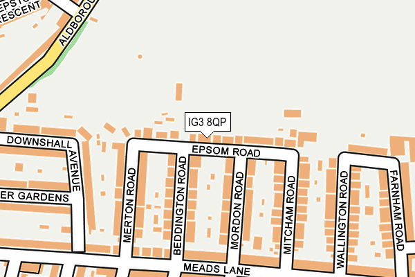 IG3 8QP map - OS OpenMap – Local (Ordnance Survey)