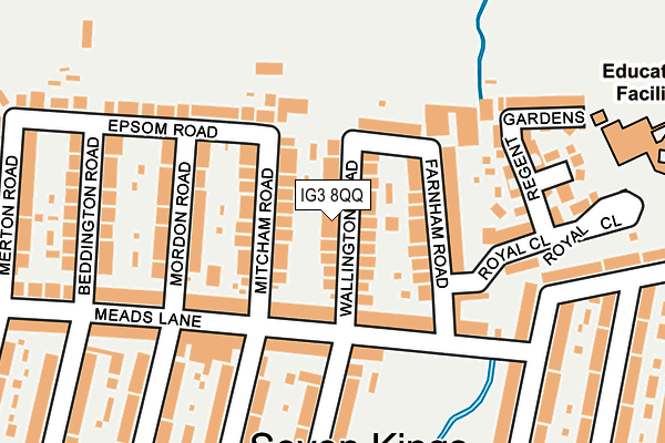 IG3 8QQ map - OS OpenMap – Local (Ordnance Survey)