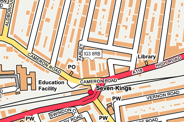 IG3 8RB map - OS OpenMap – Local (Ordnance Survey)