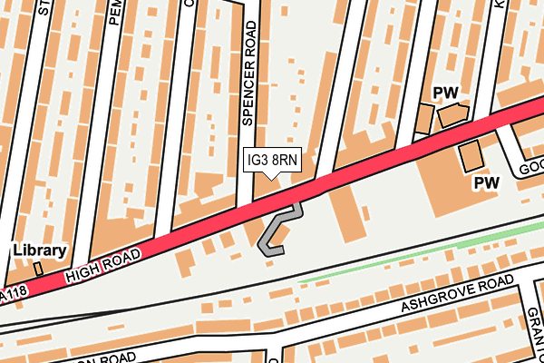 IG3 8RN map - OS OpenMap – Local (Ordnance Survey)