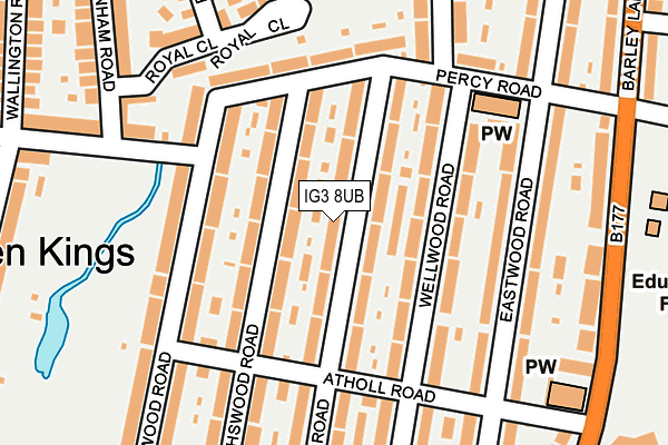 IG3 8UB map - OS OpenMap – Local (Ordnance Survey)