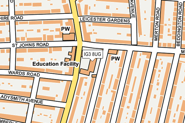 IG3 8UG map - OS OpenMap – Local (Ordnance Survey)