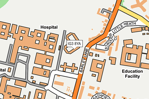 IG3 8YA map - OS OpenMap – Local (Ordnance Survey)