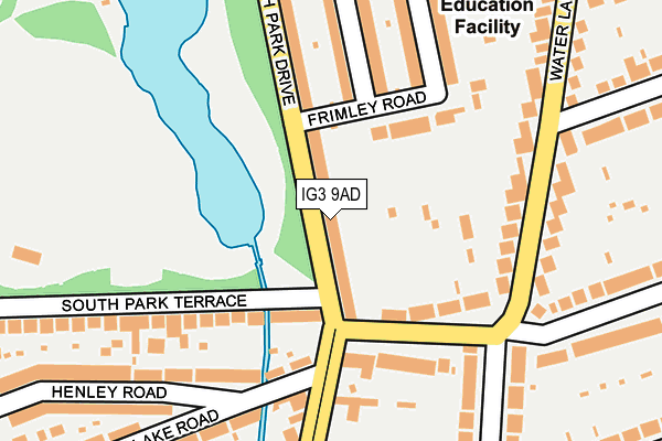 IG3 9AD map - OS OpenMap – Local (Ordnance Survey)