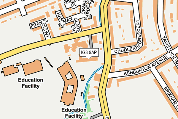 IG3 9AP map - OS OpenMap – Local (Ordnance Survey)