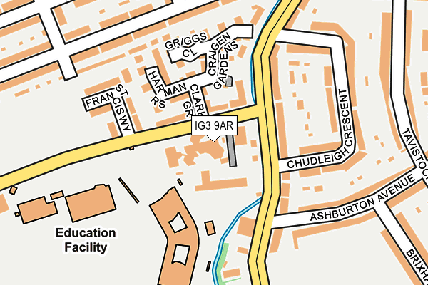 IG3 9AR map - OS OpenMap – Local (Ordnance Survey)