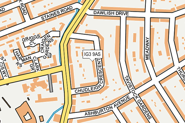 IG3 9AS map - OS OpenMap – Local (Ordnance Survey)