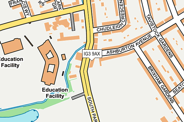 IG3 9AX map - OS OpenMap – Local (Ordnance Survey)