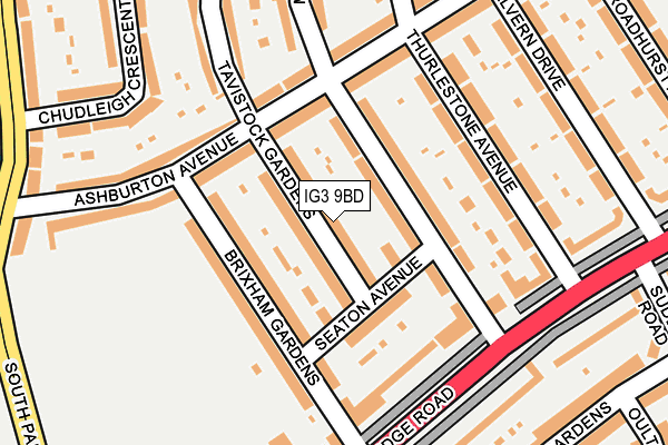 IG3 9BD map - OS OpenMap – Local (Ordnance Survey)