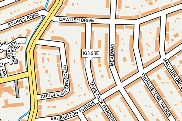 IG3 9BE map - OS OpenMap – Local (Ordnance Survey)