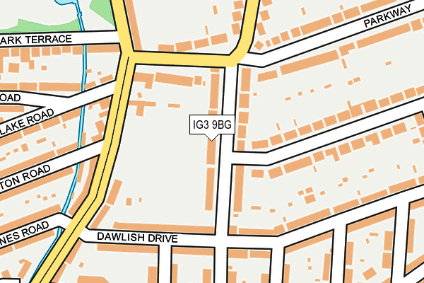 IG3 9BG map - OS OpenMap – Local (Ordnance Survey)