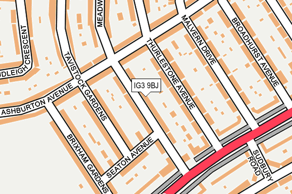 IG3 9BJ map - OS OpenMap – Local (Ordnance Survey)