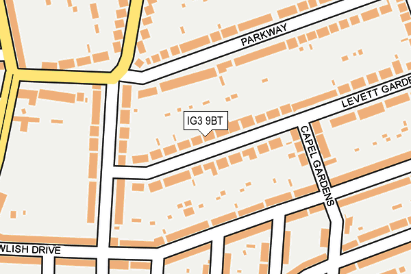 IG3 9BT map - OS OpenMap – Local (Ordnance Survey)