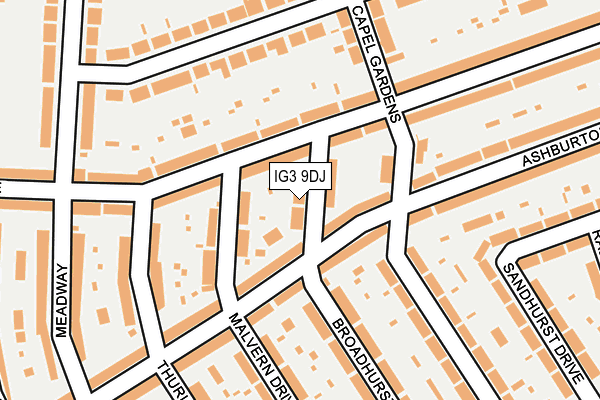 IG3 9DJ map - OS OpenMap – Local (Ordnance Survey)